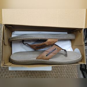 Sperry Baitfish Thong Sandal - Brown/Buc Brown - Size 14M
